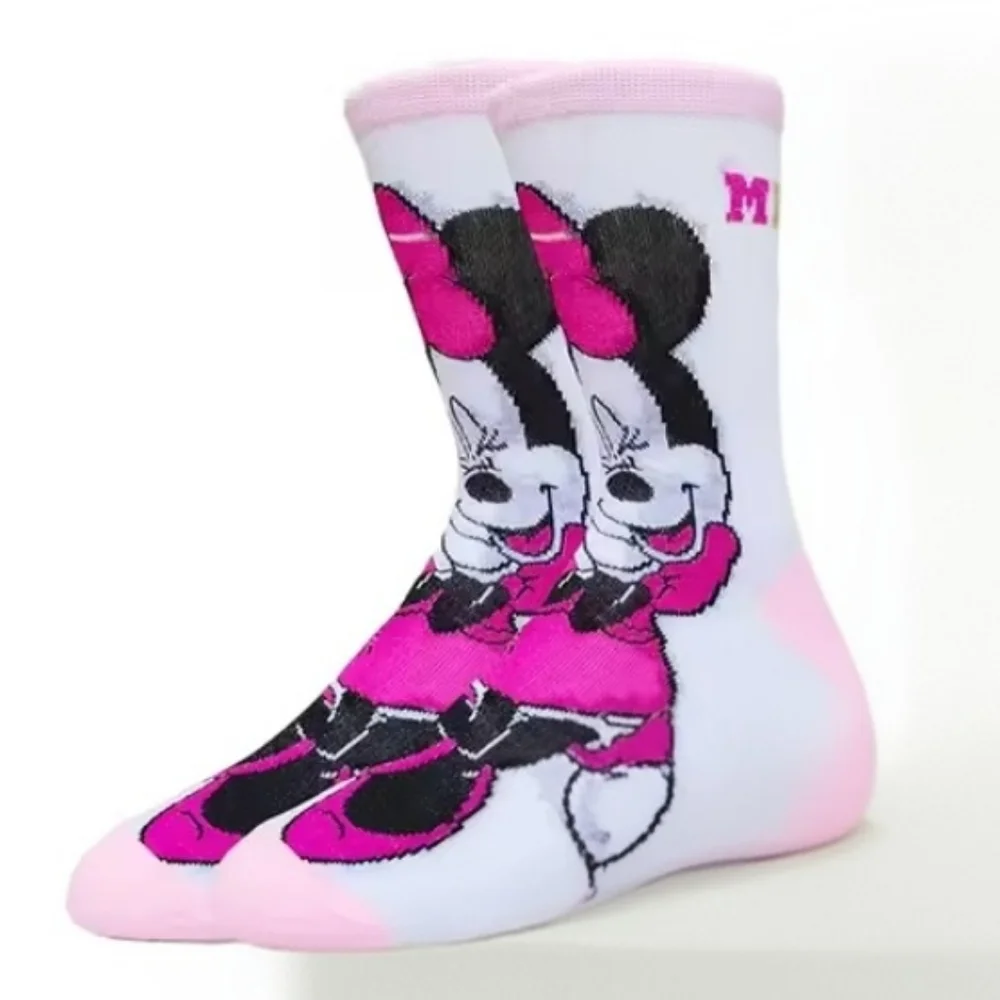 🍒🍒 Pink and White Minnie Mouse Crew Socks